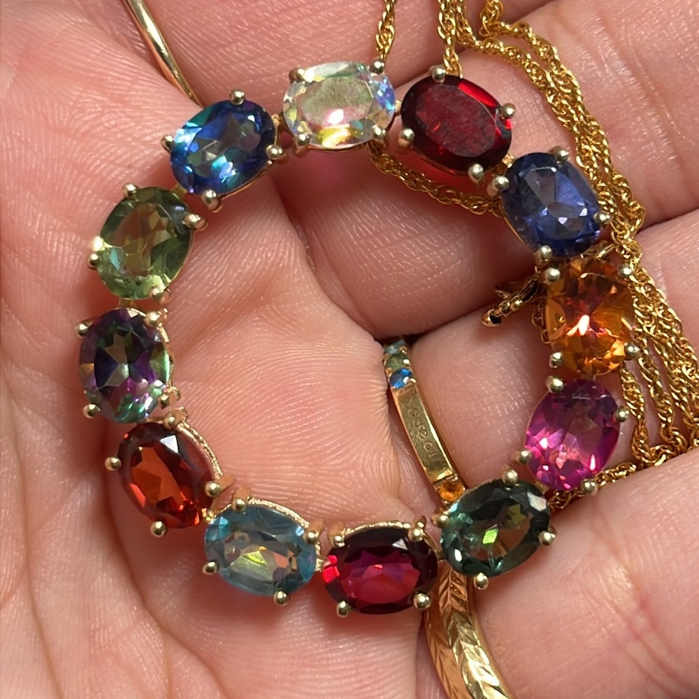 Sterling silver gemstone necklace - Picture 7 of 10